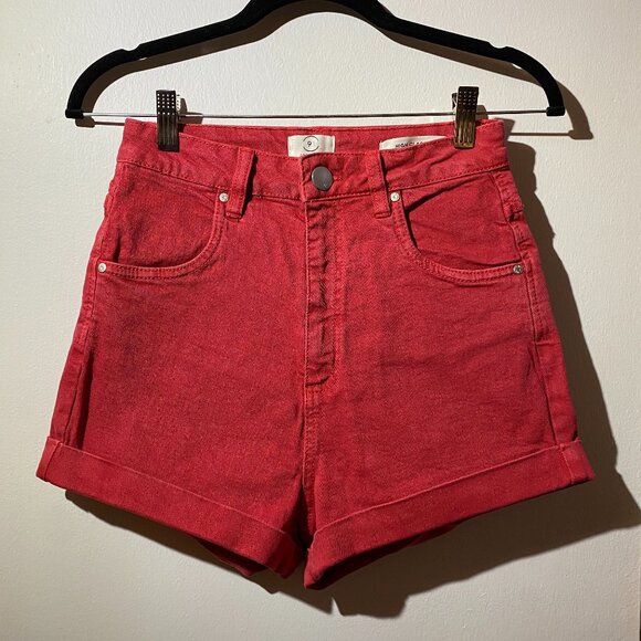 Cotton On High-Waisted Shorts, Deep Coral Pink, Size 6 - Picture 1 of 3